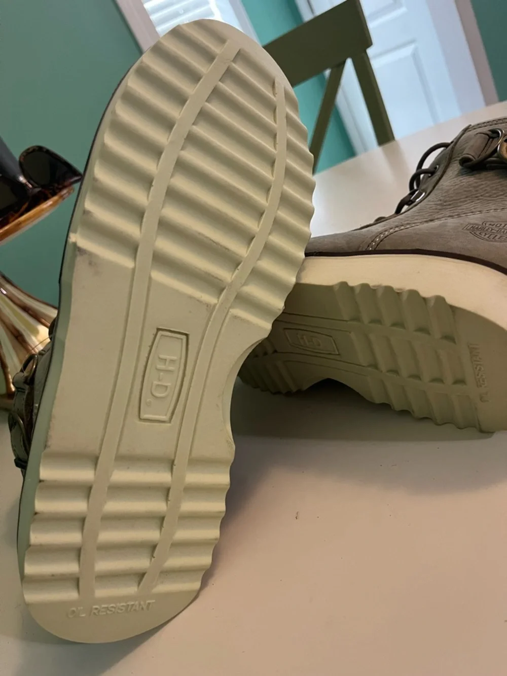 Harley-Davidson Marconi Moto Light Gray Lace-Up Motorcycle Boots NWT No Box - Picture 9 of 11